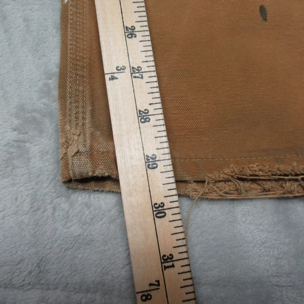 Carhartt Pants Mens 33x29 Brown‎ Canvas Duck Loose Fit Double Knee Work USA READ